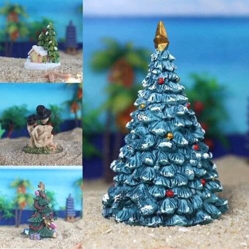 Aquarium Landscaping Decoration Resin Crafts Christmas Tree Ornaments