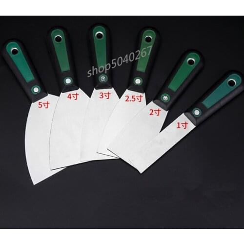 Hot ! 6pcs 1"2"2.5"3"4"5"Putty knife Blade Shovel Carbon Steel Plastic Handle Wall Plastering Knife Hand Tool