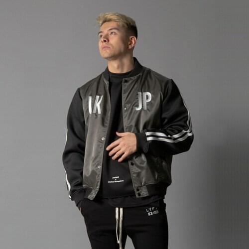 Jacket Men Harajuku Outwear Hip Hop Streetwear Coat O-neck Side Striped Oversize 2020 Autumn New Button Casual Man Jackets