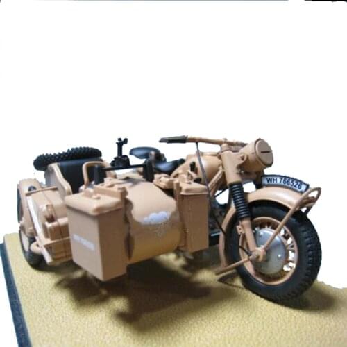 1/24 World War Simulation Prototype 750 Alloy Motorcycle Car German Army BMM R75 Three-wheeled Vehicle Model Collection Gift