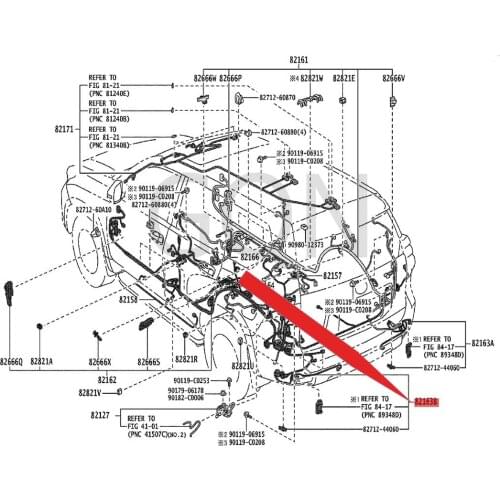 Floor wiring harness 2010-Toy ota LAN DCR UIS ERP RA DO rear bumper wiring harness L rear bumper wiring harness