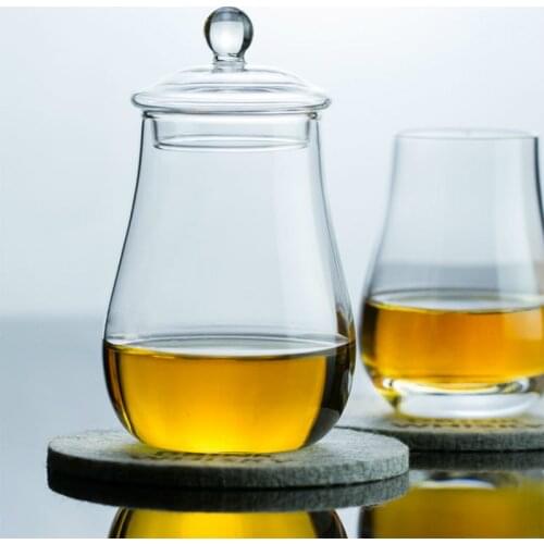 Portable Travel Whiskey Nosing Glasses ISO Small Shot Glass Sake Whisky Snifer With Lid Liquor Wine Drinking Taste Cup Wineglass