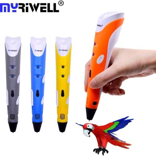 Myriwell RP-100A 3D Drawing Pen DIY Smart 3D Printer Printing Pen with Base / 9M 1.75mm ABS Filament for Kids Design Painting