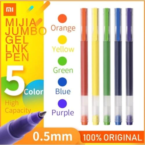 Xiaomi Mijia Pen Mi Sign Pens With 0.5mm Swiss Refill 5 color Rolling Roller Blue Ink Mihome Signing Ballpoint Pens For School