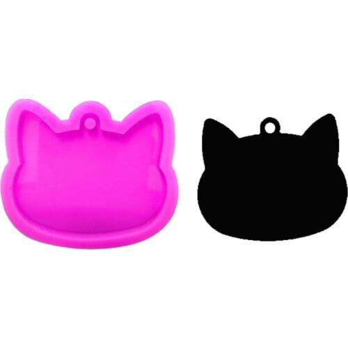Crystal Epoxy Resin Mold Cat Head Keychain Casting Silicone Mould DIY Crafts Jewelry Making Tools Drop Ship