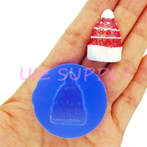 JYL365U 27.7mm x 19.3mm Christmas Hat Silicone Mold Fondant Cake Decoration Craft Candy Chocolate Resin Clay Earrings Pendant