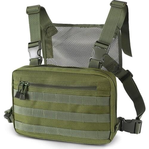 Tactical Chest Bag Hip Hop Streetwear Pouch Molle Front Pack Vest Backpack Breathable Mesh Outdoor Hunting Military Combat Bags