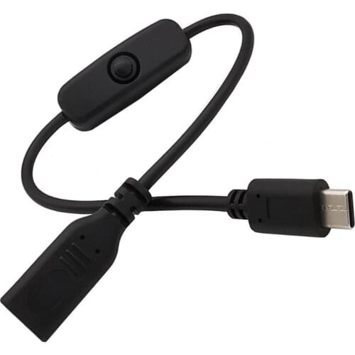 Type C Male to Female Extension Cable with Switch for Raspberry Pi 4B Smartphone 1XCB