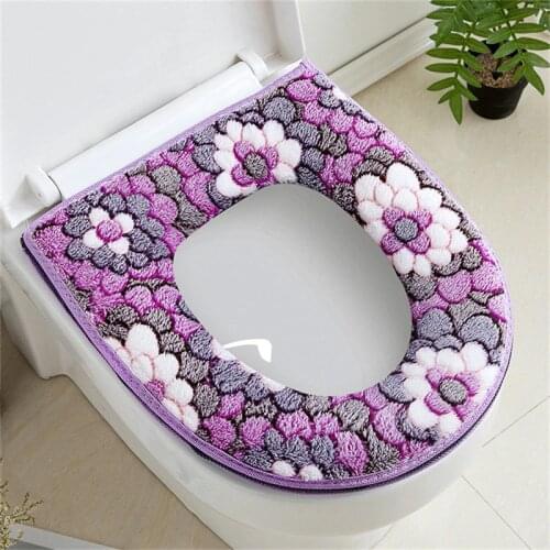 Home Style Zipper Type Thicken Toilet seat cushion Four Seasons Toilet Seat Cushion Waterproof Toilet Mat Soft Toilet Cover