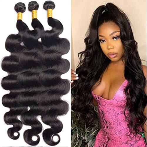 Body Wave bundles Brazilian Natural Black Hair Weave 4 Remy Synthetic bundles Deals for Black Women Hair Extensions