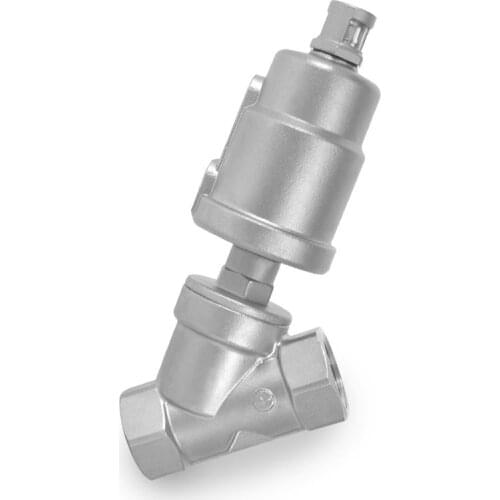 1/2" 3/4" 1" BSPT Female 304 Stainless Actuated Pneumatic Angle Seat Steam Valve With New-Type Stainless Head