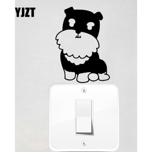 YJZT Pet Little Dog Switch Sticker Cartoon Art Fashion Vinyl Wall Decal Animal Decor S19-0807