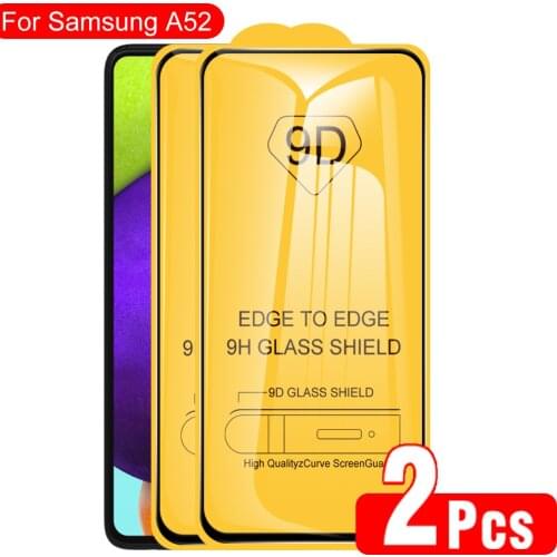 2PCS 6.5" Full Cover Glue Protective Glass For Samsung Galaxy A52 Screen protector samsun a52 a 52 Tempered Glasses Phone Films