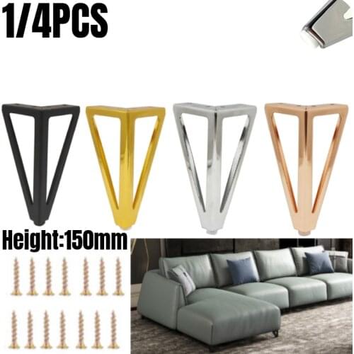 1/4PCS Metal Furniture Legs Foot Replacement For Sofa Bathroom Cabinet TV Stands Coffe Tea Bedside Table With Screws 150mm