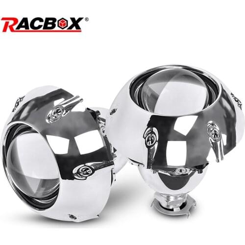 2Pcs 2.5Inch Universal Bi Xenon HID Projector Lens with Silver Shrouds H4 H7 Motorcycle Car Styling Headlight Projector lens