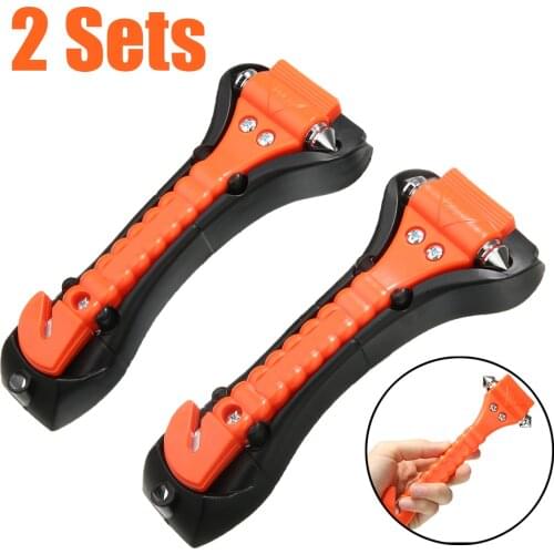 2pcs 2 in 1 Car Safety Hammer Outdoor Life Saving Escape Emergency Hammer Seat Belt Cutter Window Glass Breaker Car Rescue Tool