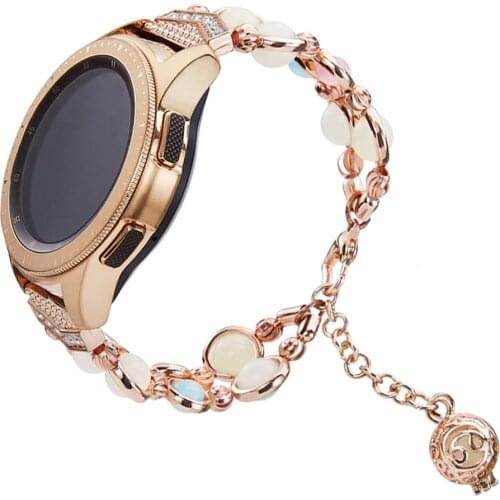 20/22mm Night Light Line Strap for Samsung Galaxy Watch 42mm/46mm/Active 2 1/Gear S3 Band Fashion Women Handmade Beaded Bracelet