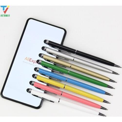 3000pcs/lot Universal 2in1 Capacitive Touch Screen Stylus pen with Ball Point Pen for Iphone Ipad Tablet PC Samsung wholesale