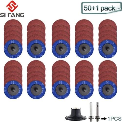51Pcs 2 inch Roloc Quick Change Discs set 50mm A/O Sanding Discs with 1/4" Holder Surface Conditioning Discs for Die Grinder