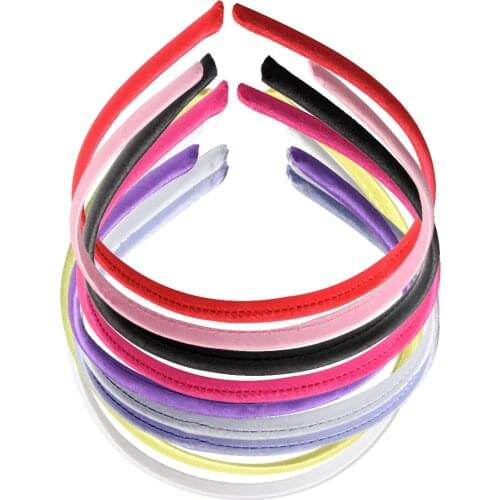 10 Pieces Satin Plain Headband Alice Band Hair Band DIY Girls School Women Accessory