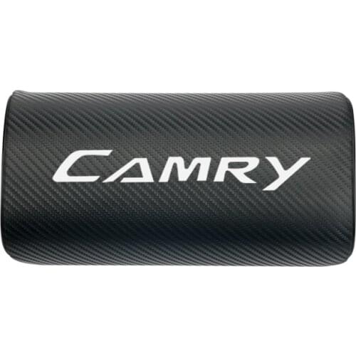 Car neck pillows both side pu leather single headrest case for Toyota camry accessories car styling