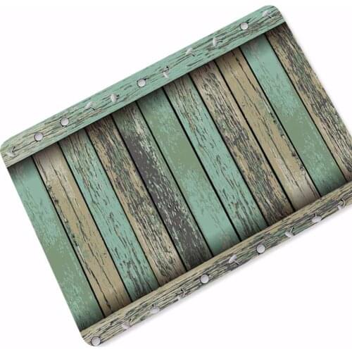 Retro Wood Series Decorative Doormat Thin Rubber Absorbent Anti-slip Bath Mat Entrance Door Mat Dust Floor Mat