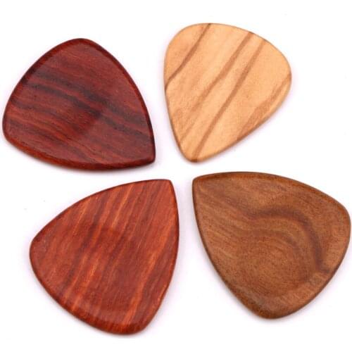 Wood Guitar Picks 4pcs, Guitar Plectrums For Electric, Acoustic, or Bass Guitar