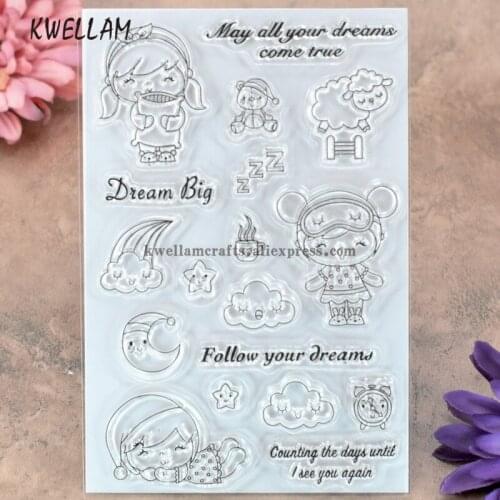 Dream Big Follow your dreams Girl Scrapbook DIY photo cards rubber stamp clear stamp transparent stamp 10x15cm KW7110847