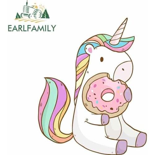 EARLFAMILY 13cm x 10.3cm for Unicorn Cartoon Funny Car Stickers Waterproof Anime Motorcycle Windshield Bumper Windows Vinyl JDM