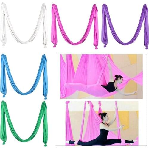 Elastic Yoga Flying Swing Aerial Hammock Silk Sling Anti-gravity Pilates Fitness Fabric Aerial Fitness Training
