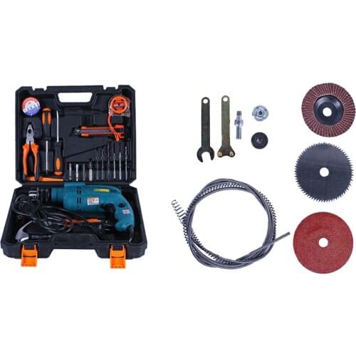 Electric drill set hand drill drill impact multi-function hardware tool box household/Industrial professional hammer drill power