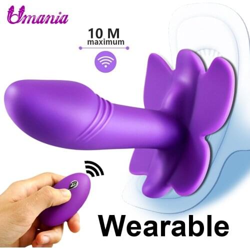 Wearable Dildo Butterfly Vibrator Sex Toys for Couple Orgasm Masturbator Wireless Remote Control Dildo for Women Panties