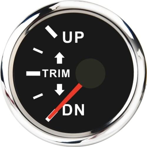 Left Side Trim Gauge For Boat Outboard Engine UP-DN Trim Meter 0-190 ohm With Red Backlight 12V/24V