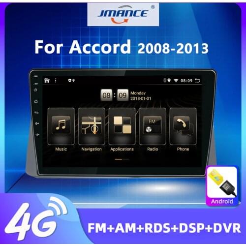 JMANCE 4G+64G Android 10.0 DSP Car Radio Multimedia Video Player For Honda Accord 8 2008 - 2012 Navigation no 2 din Autoradio