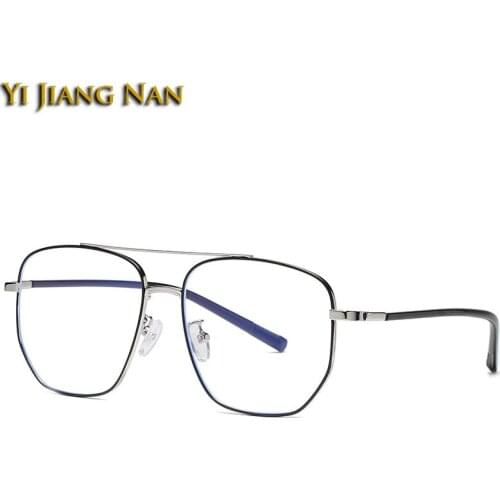Men Fashion Flat Irregular Square Big Eyeglasses Lightweight Alloy Optical Prescription Glasses Frame Spectacle Women Eyewear