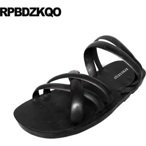 Men Gladiator Sandals Summer Roman Famous Brand Strap Soft Designer Slides Shoes Slip On Italian Native Slippers Runway Luxury