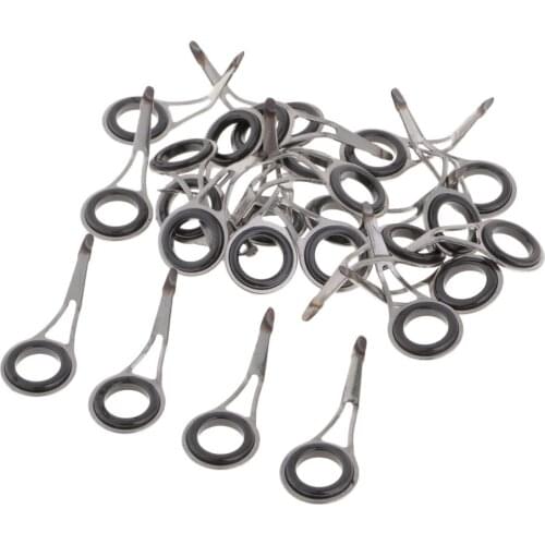 25pcs Single Leg Fishing Rod Guides Eye Ring DIY Rod Repair Kit