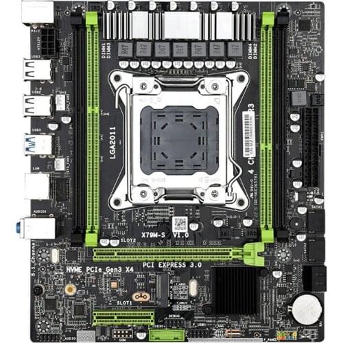 X79 M-S 2.0 Motherboard Set With Intel Xeon E5 2640 V2 CPU 4* 4GB= 16GB DDR3 1600MHz ECC/REG RAM M.2 SSD 8 core 16 threads