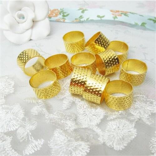 10 pcs Gold Tone Open Top Tailors Sewing Metal Thimble AA7369