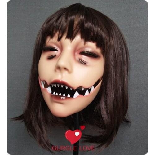 NEW-13) Handmade Female Male Resin Crossdress Pretty Girl BJD Masks Halloween Party Vampire Cosplay Mask