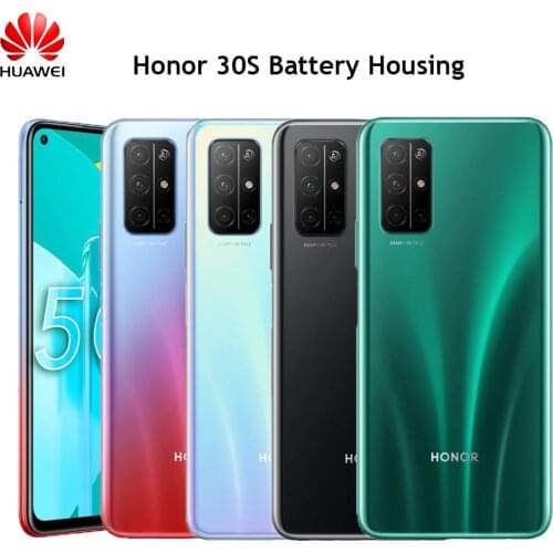 Original Huawei 30S Battery Back Cover 3D Glass Rear Door Phone Replcement Repair Parts Housing Case For Honor 30S With Sticker