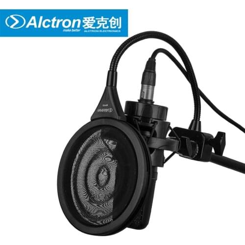 Alctron MPF02 microphone pop filter for studio recording, stage performance, dual metal material with new design clamp