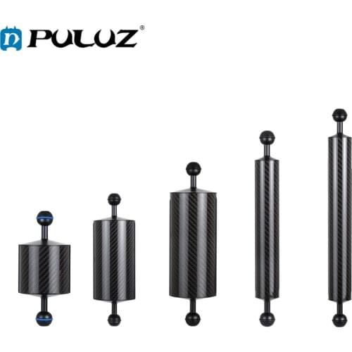 PULUZ Carbon Fiber Float Buoyancy Aquatic Arm Dual Ball Floating Arm Diving Camera Underwater Diving Tray for Gopro/Smartphones
