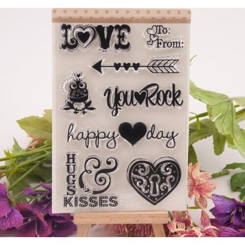 Love Transparent Clear Silicone Stamps for DIY Scrapbooking/Card Making/Kids Fun Decoration Supplies