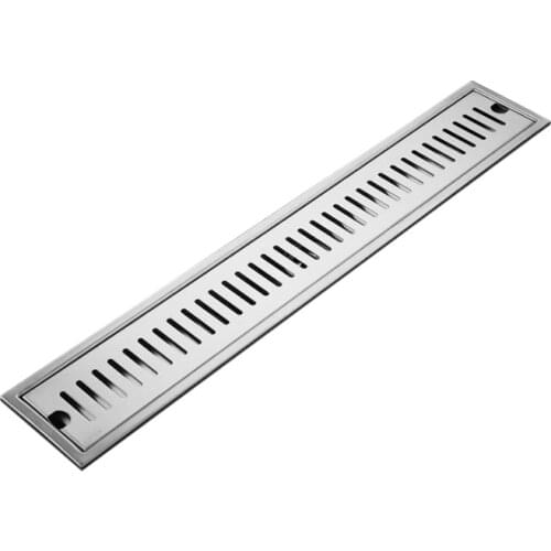 Rectangular Linear Shower Floor Drain Long Linear Drainage Channel Drain for Hotel Bathroom Kitchen Floor 20cm