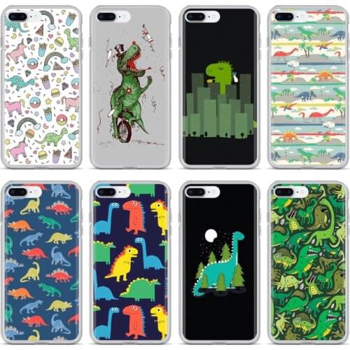 Kawaii Dinosaurs pattern Silicone Shell Cover For Sony Xperia XA1 XA2 ULTRA 10 X L2 For Oppo realme c3 6 6S 6i 7 7i Pro c11