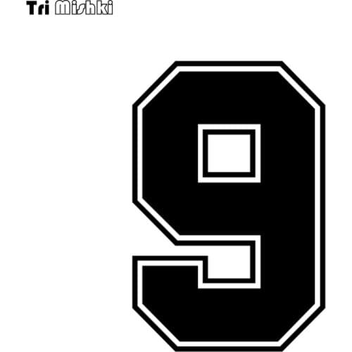 Tri Mishki HZX1182-9# racing number 9 helmet decals car sticker funny Vinyl Decals Motorcycle Accessories Stickers