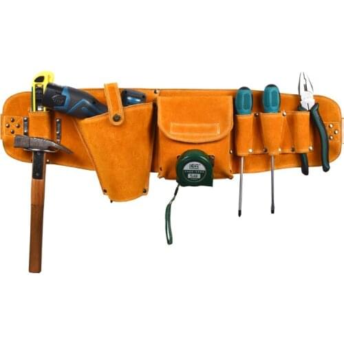 Upgrade Tool Bag Wear-resistant Leather Multifunction Electrician Toolkit Hand Tool Storage Hardware Parts Organizer Portable