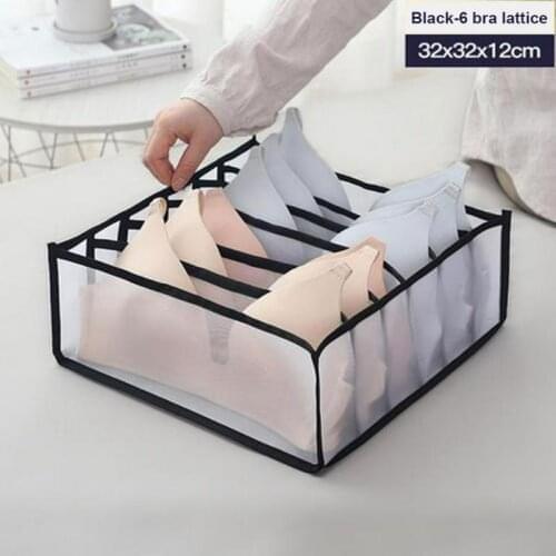6Slots Underwear Bra Socks Panties Storage Boxes Cabinet Organizers Wardrobe Home Room Organization Drawer Divider Save Space