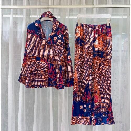 JRMISSLI Womens Pajamas Sets Trousers Ice Silk Summer Nightwear Good quality Satin Home Wear Sleepwear